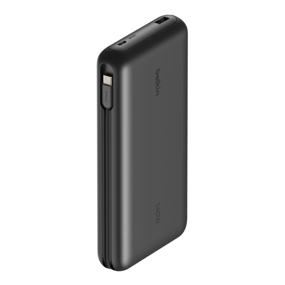 Belkin 25K 140W Power Bank With Cable and Display, Black