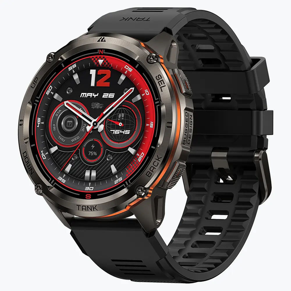 KOSPET Tank T3 Ultra 2 GPS Smartwatch with 1.43” AMOLED Display, Bluetooth Calling, Military Grade & 5ATM Waterproof