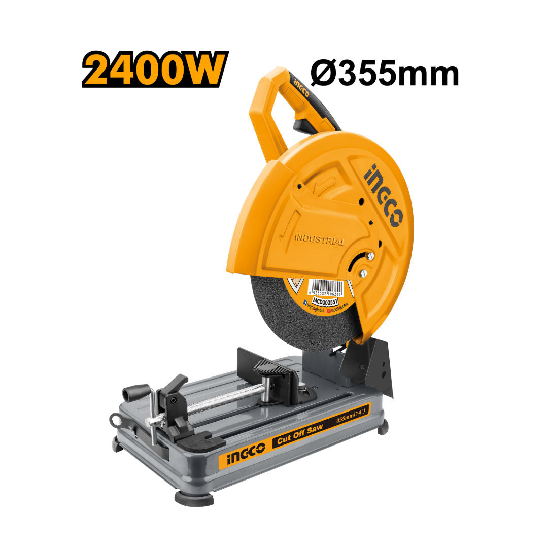 INGCO 355mm Cut-Off Saw - 2400W High-Speed Metal Cutting Machine, COS35568