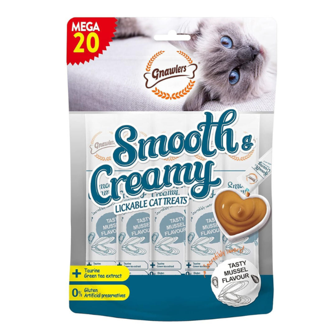 Gnawlers Smooth & Creamy Lickable Cat Treats, 20-Pieces x 15gm