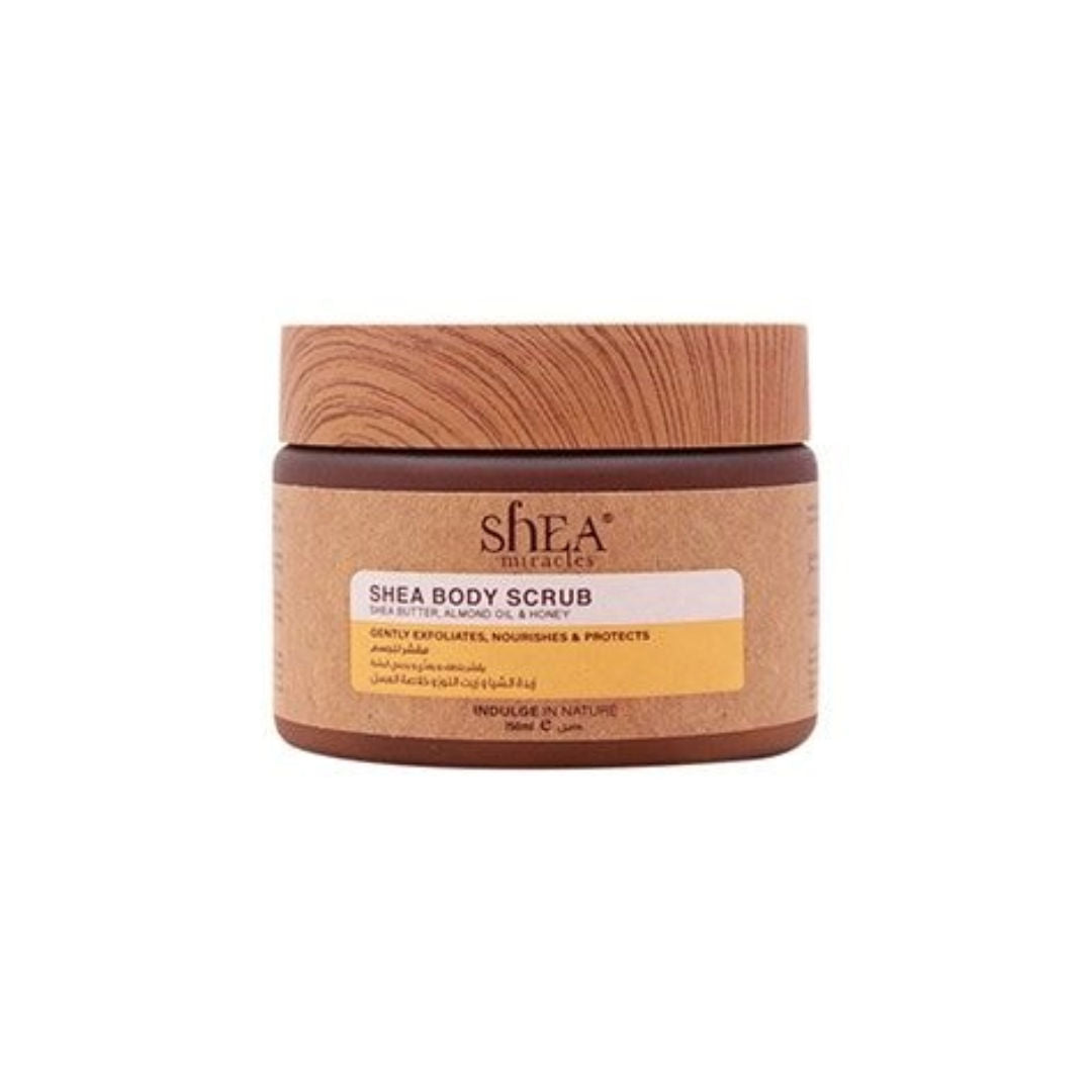 مقشر الجسم بالشيا من Shea Miracles بزيت اللوز والعسل