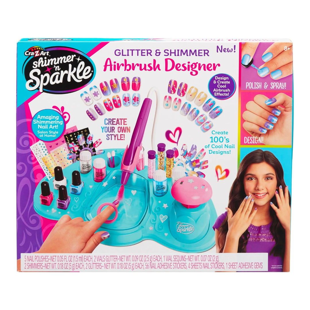 مجموعة Cra-Z-Art Sparkle Glitter & Shimmer لتزيين الأظافر بالبخاخة، للأطفال من عمر 8 سنوات فما فوق