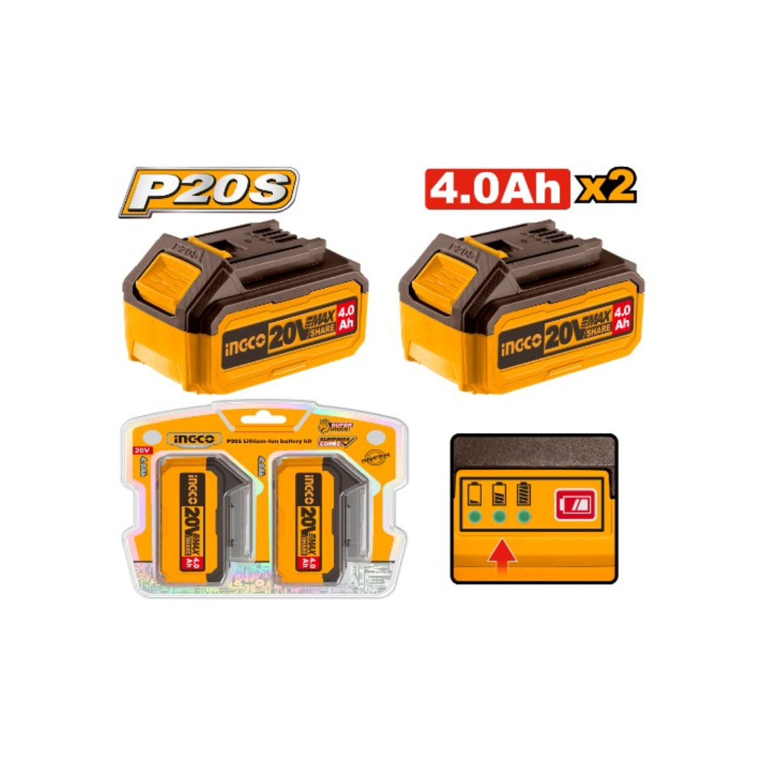INGCO P20S Lithium-Ion Battery Kit, 20V