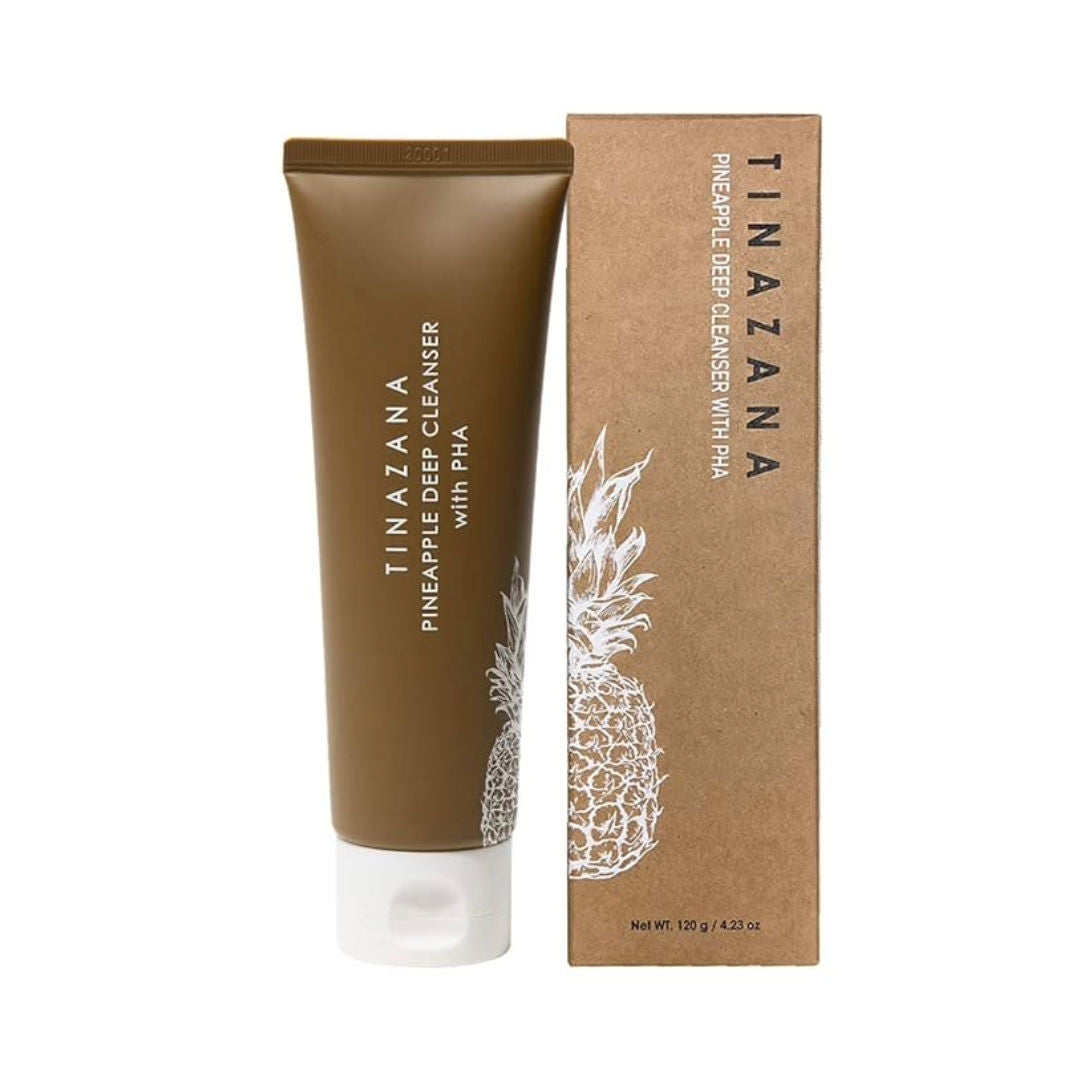 Tinazana Pineapple Deep Cleanser with PHA, Gentle Exfoliating Foaming Cleanser, 120gm