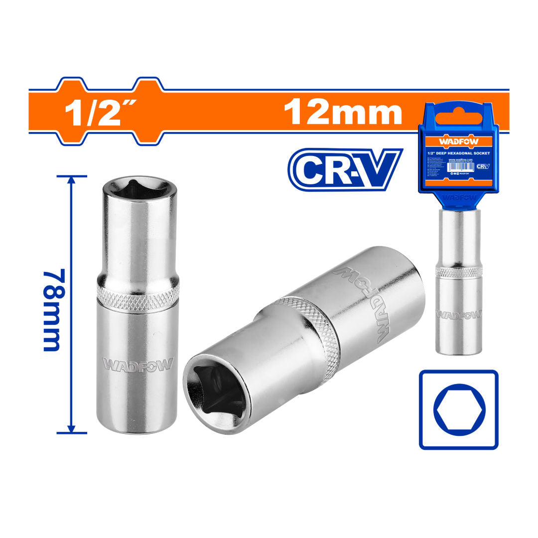 WADFOW 1/2" Deep Hexagonal Socket