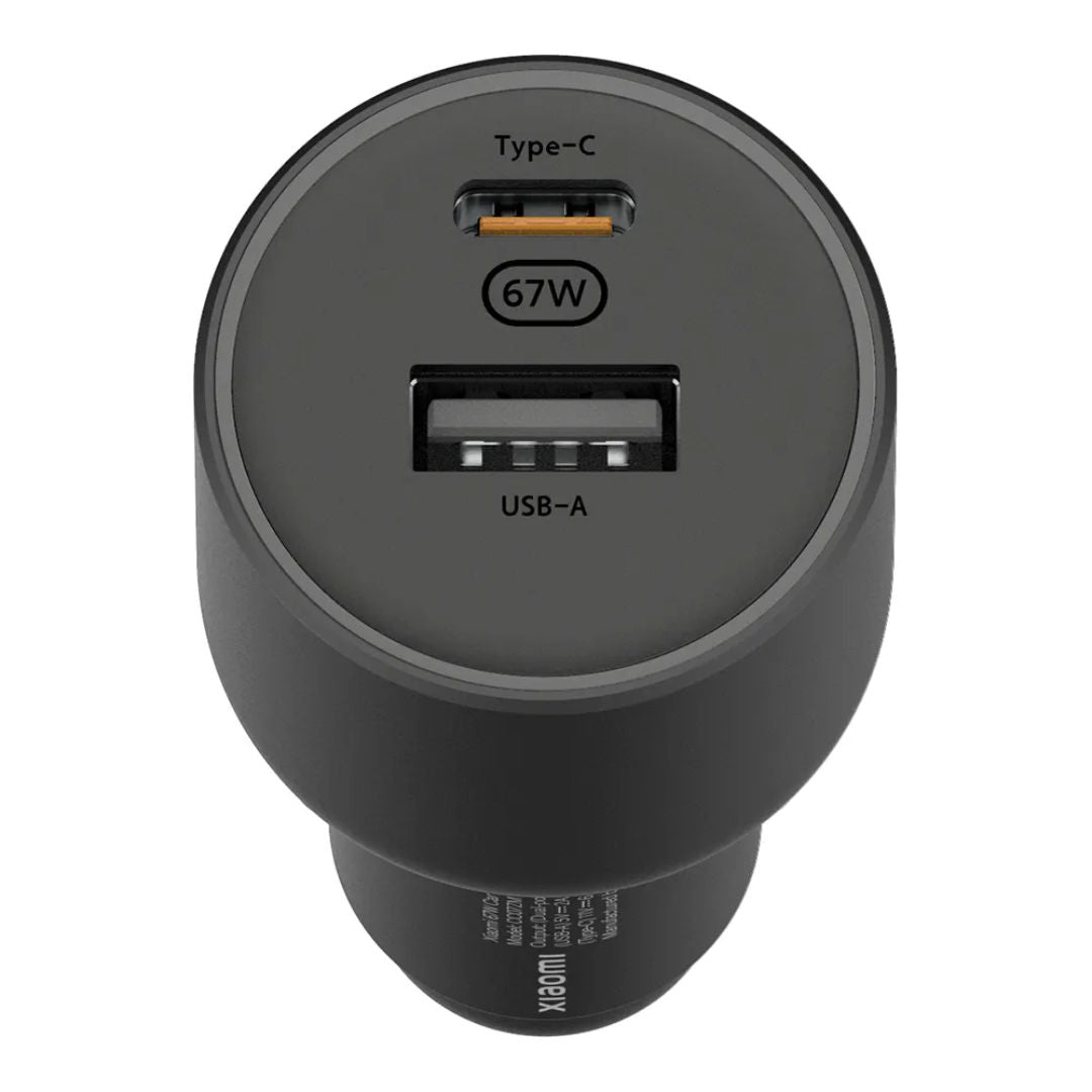 شاحن سيارة Xiaomi ثنائي المنفذ بقدرة 67 واط، محول شحن سريع بمنافذ USB-C وUSB-A