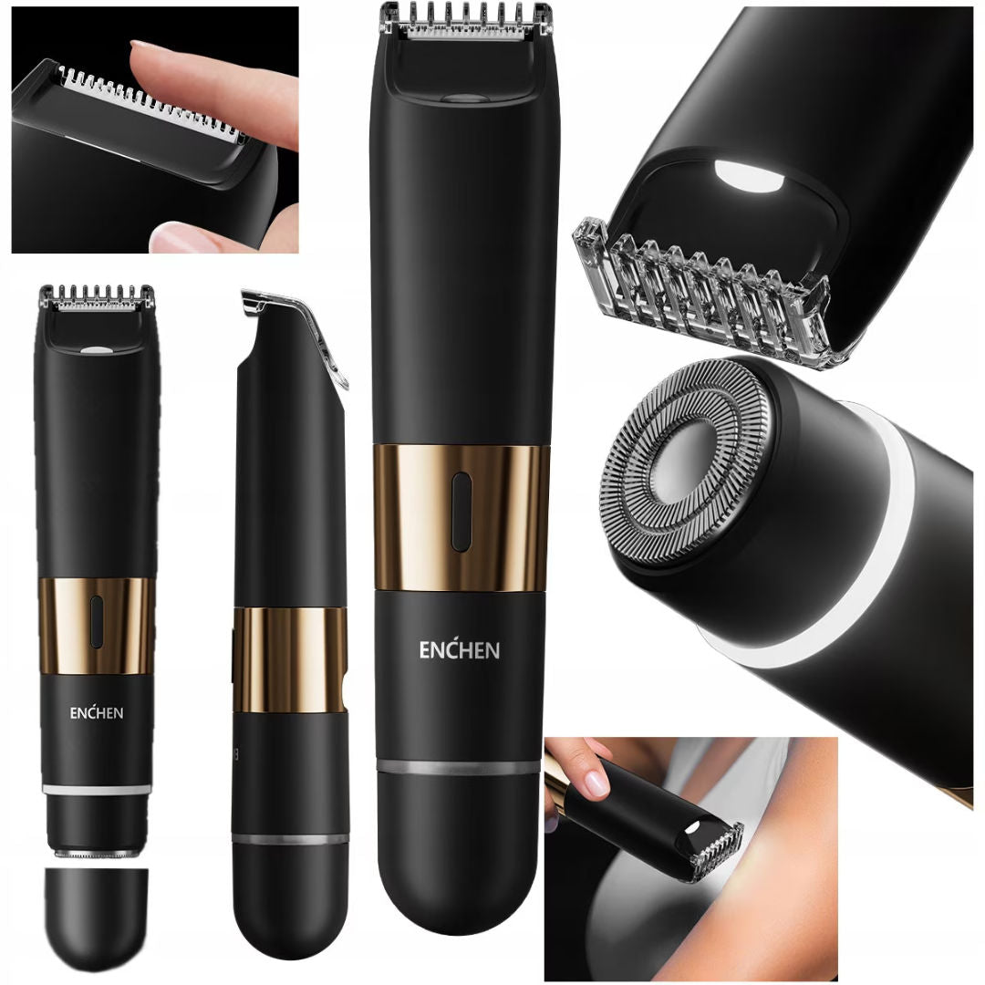 ENCHEN A3 2-in-1 Electric Shaver & Body Trimmer, Stainless Steel & Ceramic Blades, Wet & Dry, USB Type-C