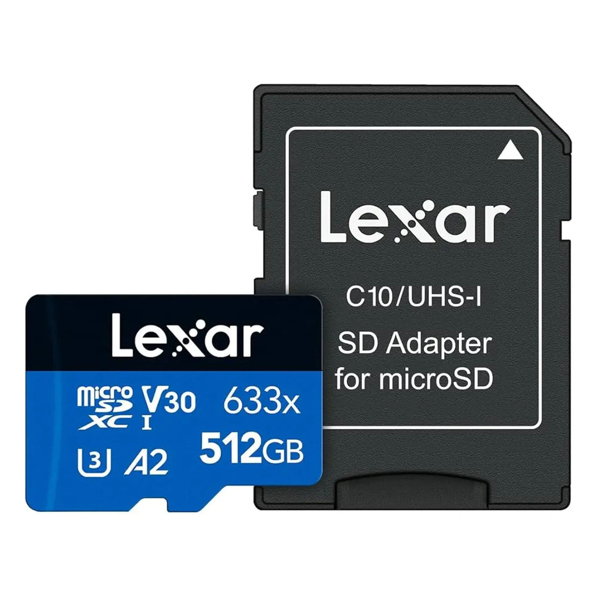 Lexar High-Performance 633x 512GB microSDXC UHS-I Card with SD Adapter, Up to 100MB/s