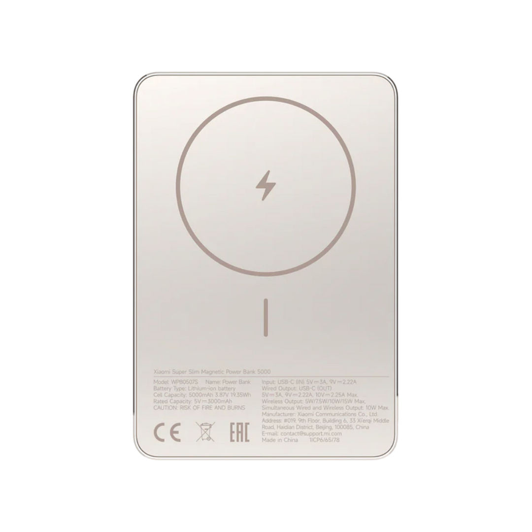 Xiaomi Super Slim Magnetic Power Bank 5000mAh 7.5W Wireless & USB-C Fast Charging
