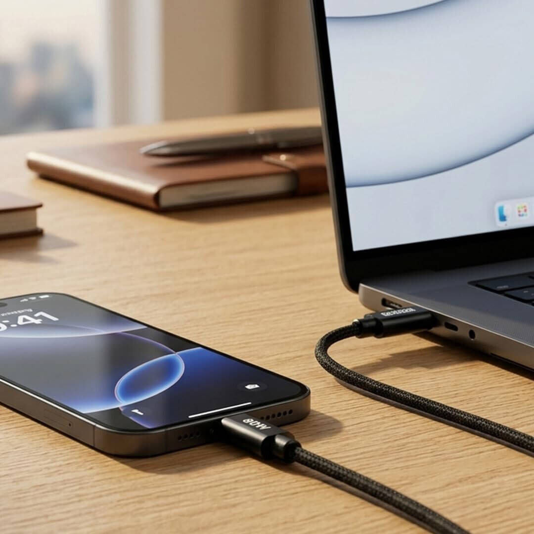 EpicArma 60W USB-C to USB-C Nylon Braided Fast Charging Cable, 1M, Black