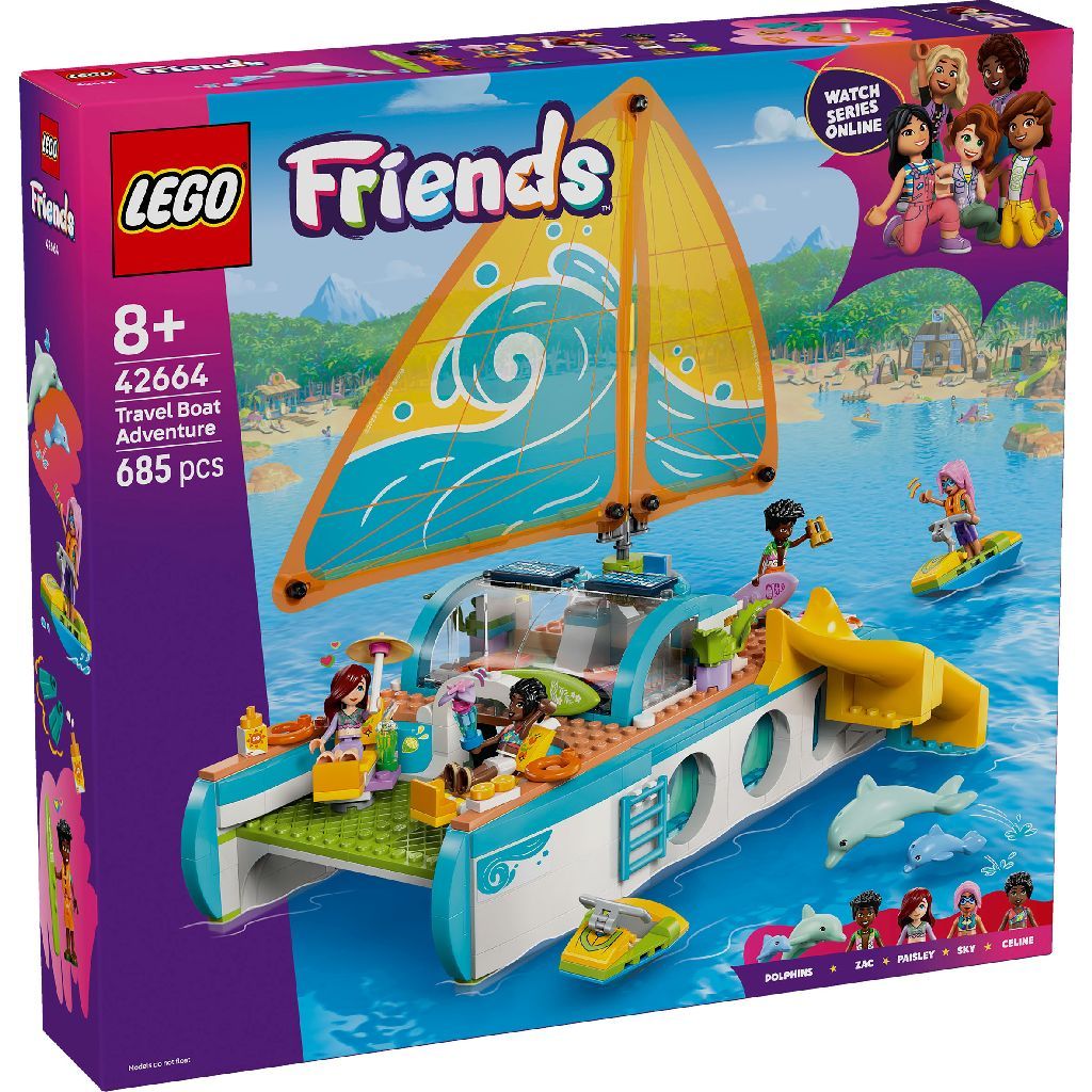 مجموعة بناء «مغامرة قارب السفر» من LEGO Friends للأعمار من 8 سنوات فما فوق، 685 قطعة