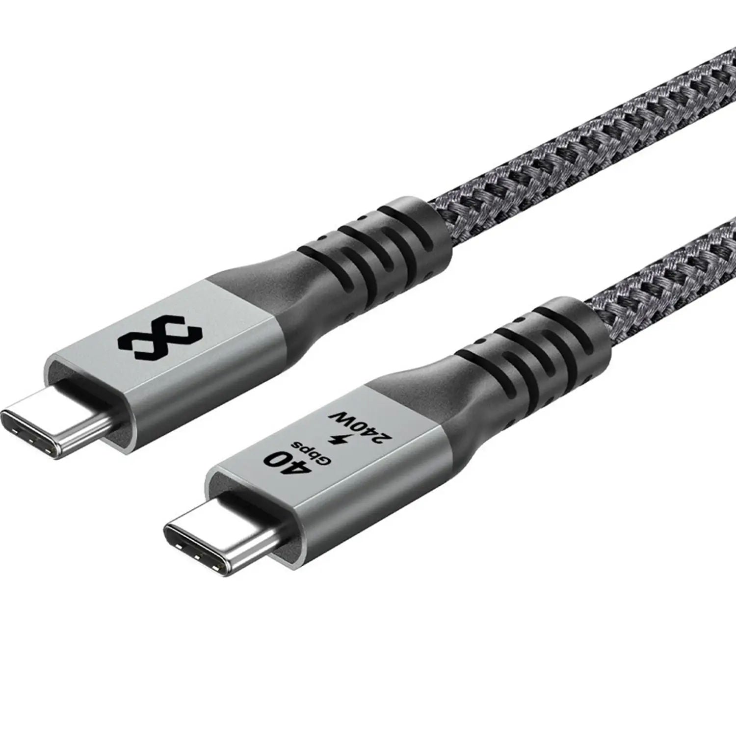 Infinyty MWUG01G Fast Charging Nylon USB-C to USB-C Cable 240W, 1.2m, Grey