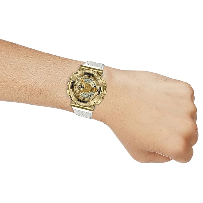 Casio G-SHOCK Metal Covered Analog-Digital Watch with Gold Bezel, GM-110SG-9A