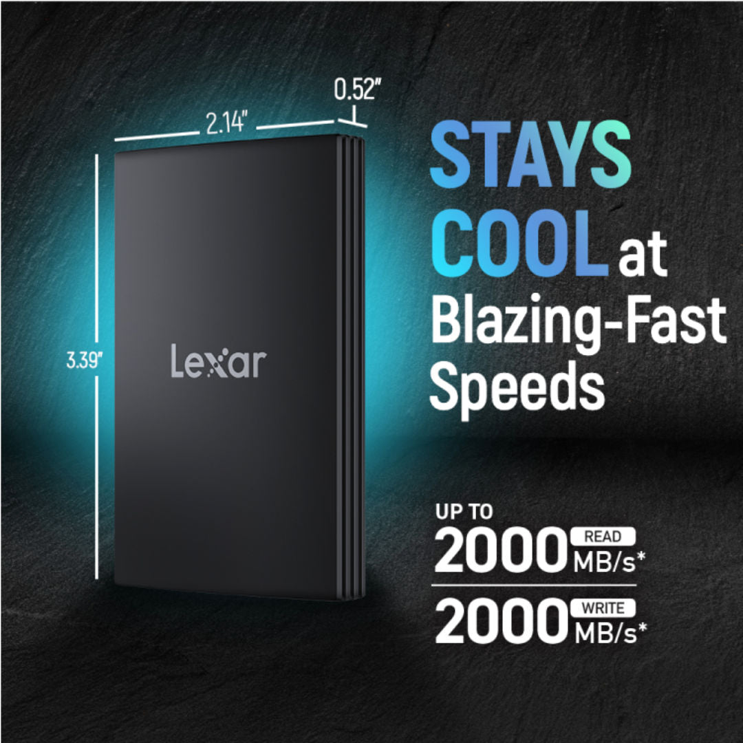 LEXAR® External Portable SSD, USB 3.2 Gen 2x2, Black