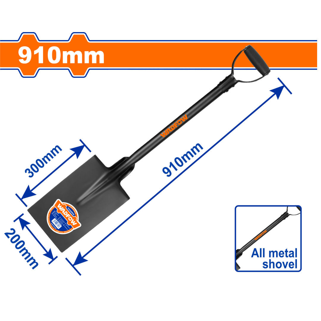 WADFOW Steel Shovel, All Metal, D-handle