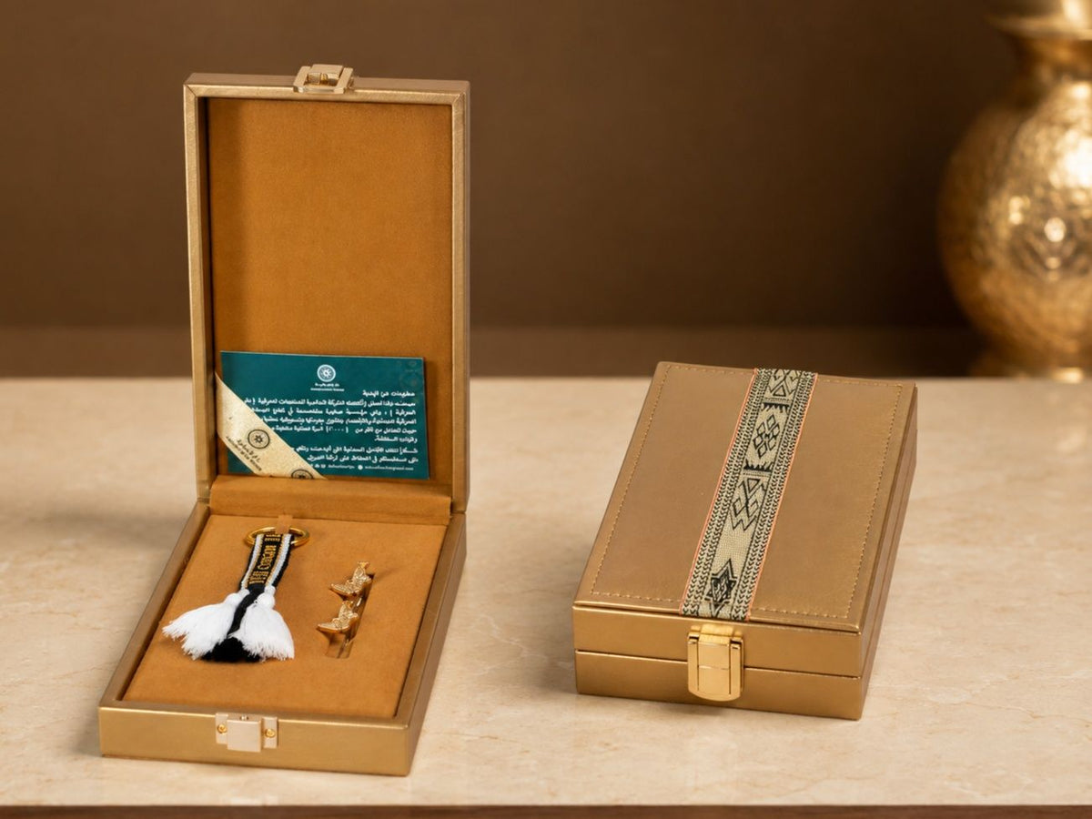 Keychain & Cufflinks Gift Set, Gold & Silver Finish, Assorted Colors