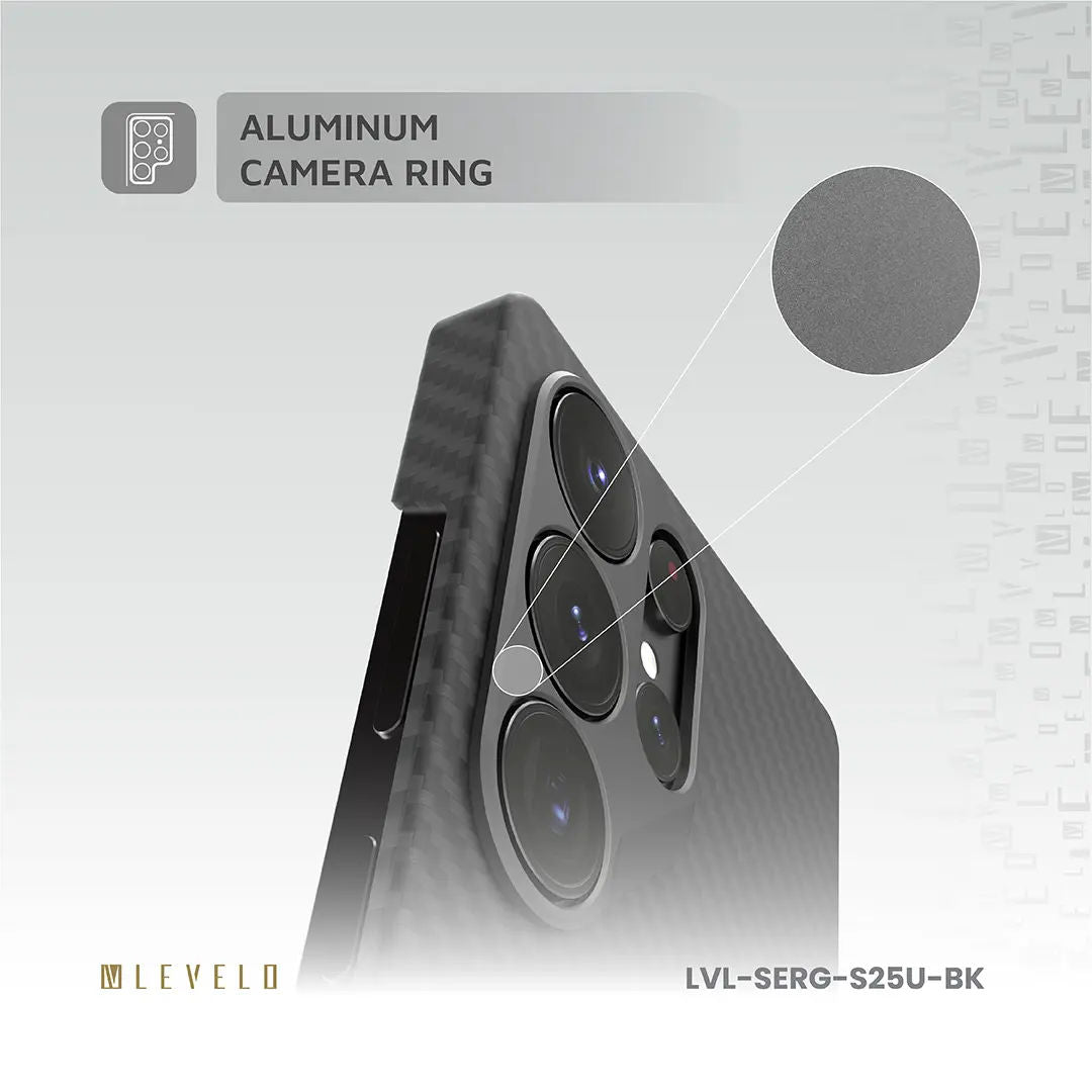 Levelo Samsung S25 Ultra Sergei Case, Black