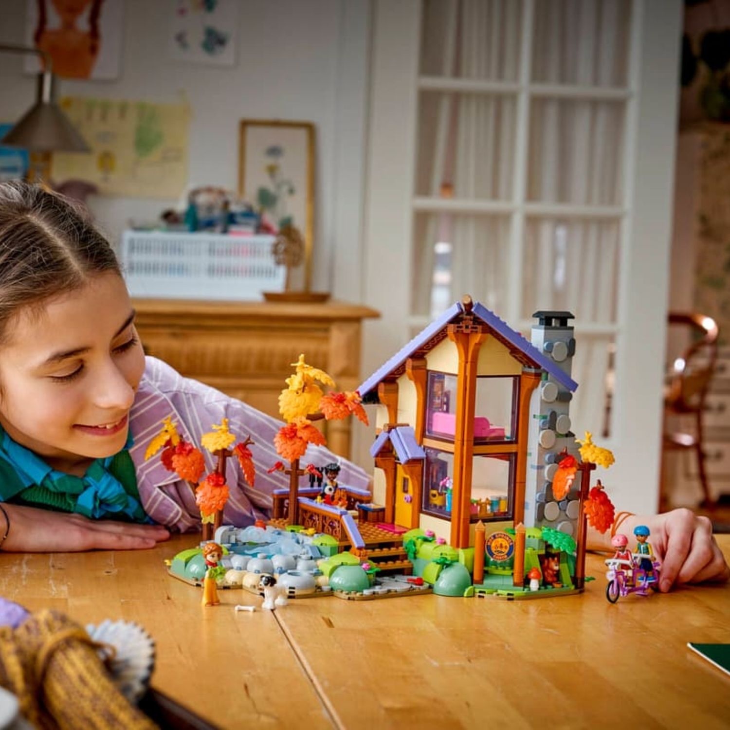 LEGO Friends 42705 Cozy Fall Forest Cabin Building Toy Set, 1229 Pieces for Boys and Girls Ages 9 Years and Above