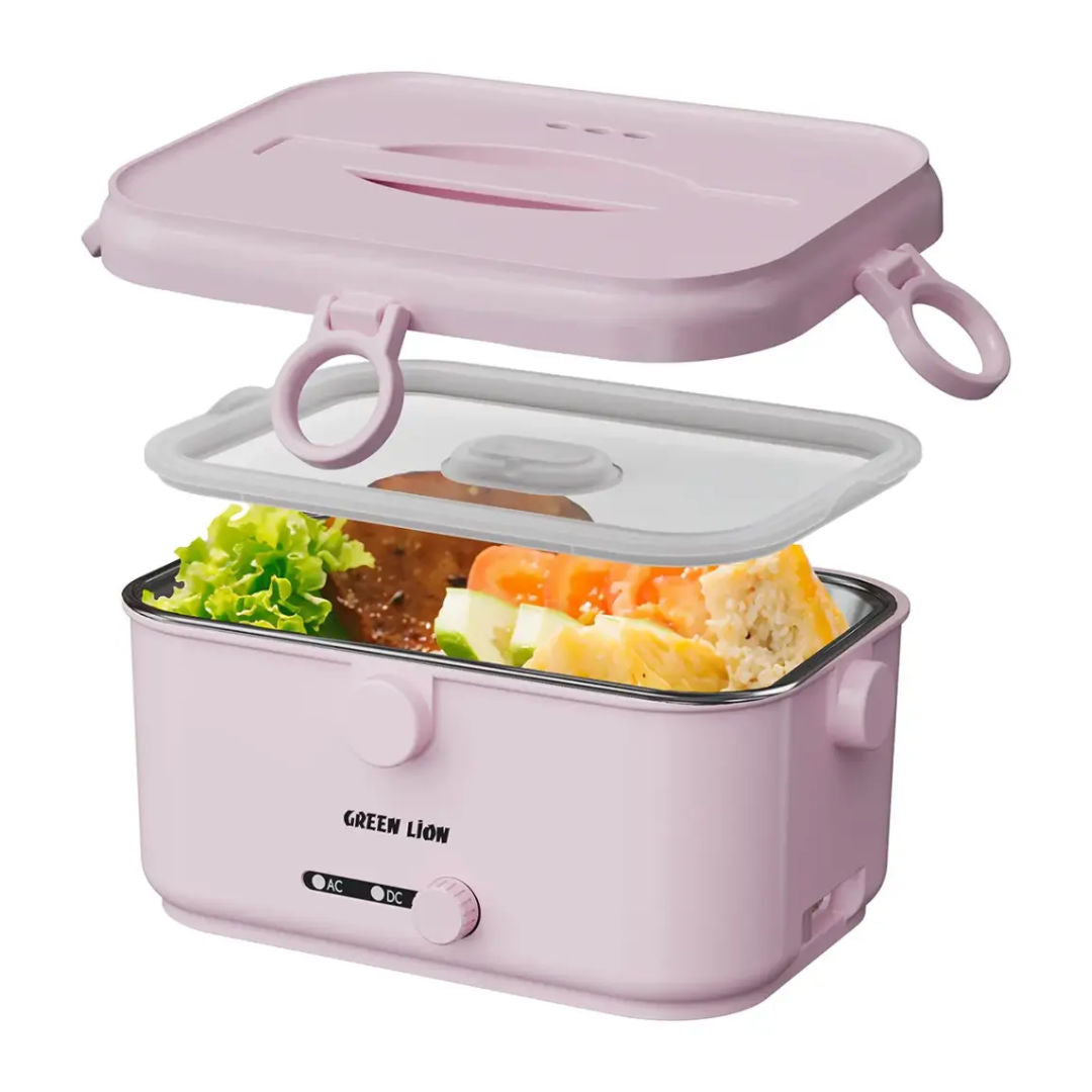 Green Lion Lunch Mate Electric Lunch Box with Heating Function – Portable Food Warmer, Pink