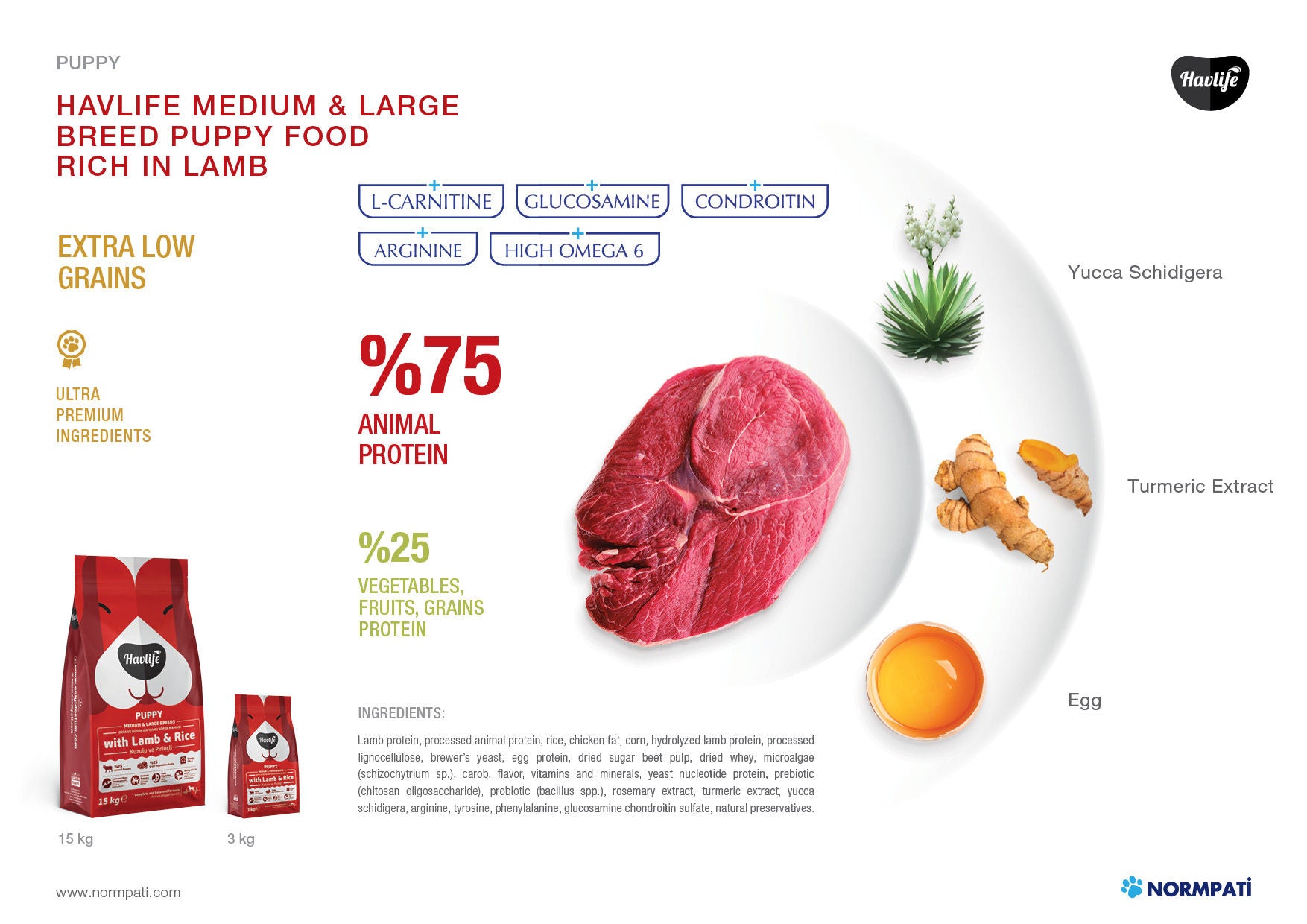 Havlife Premium Lamb & Rice Puppy Food for Medium & Large Breeds, High Protein, Immune & Digestive Support, 100% Balanced Nutrition