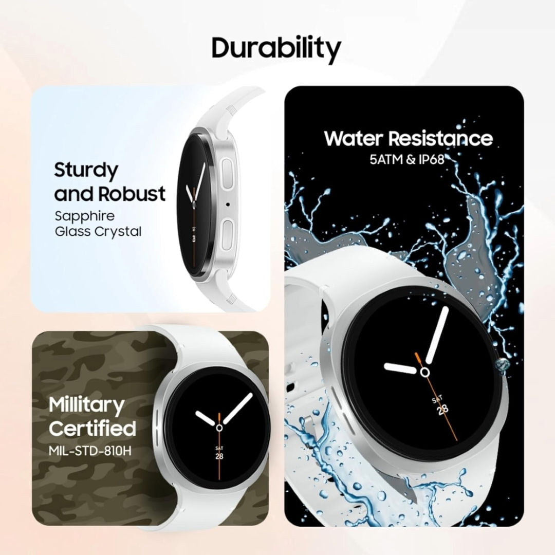 Samsung Galaxy Watch8 LTE 40mm Smartwatch, Sapphire Glass & Armor Aluminum, 5ATM + IP68