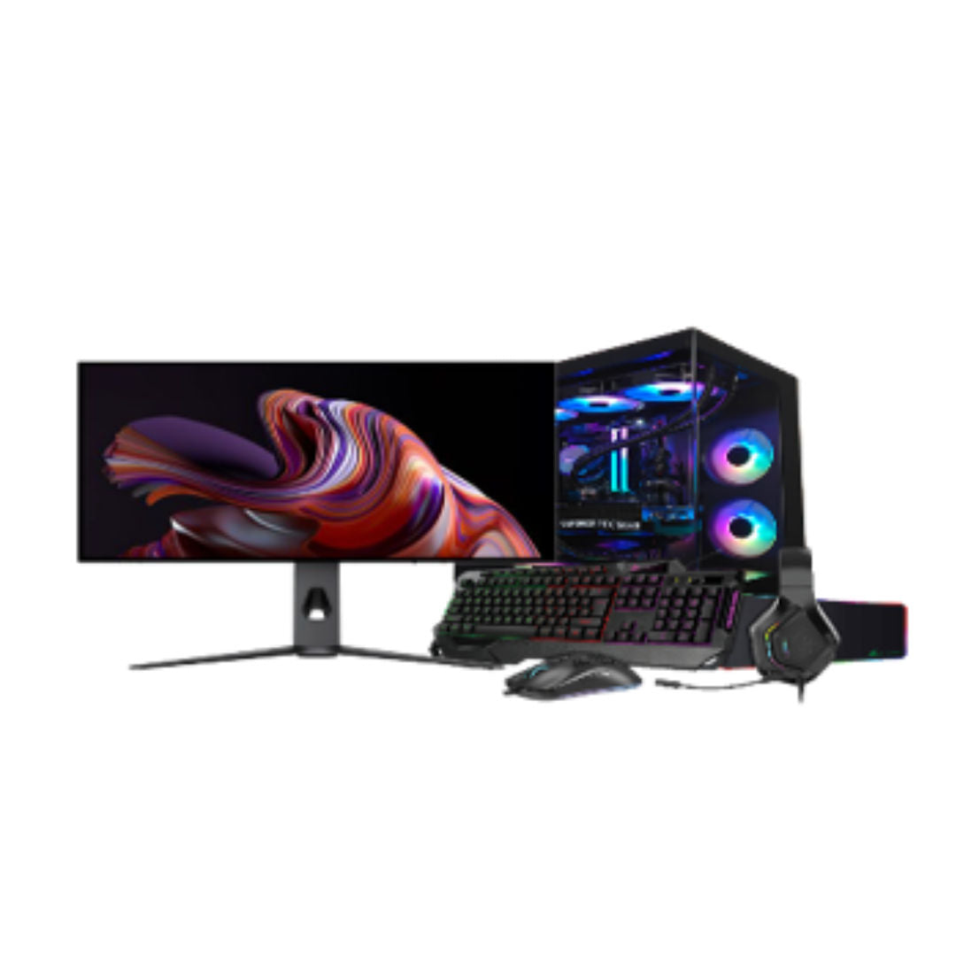 Gaming PC Bundle with AMD Ryzen 5 9600X, RX 9060 XT 16GB, 16GB DDR5, 1TB NVMe SSD & 27-Inch 180Hz Gaming Monitor, GH5941
