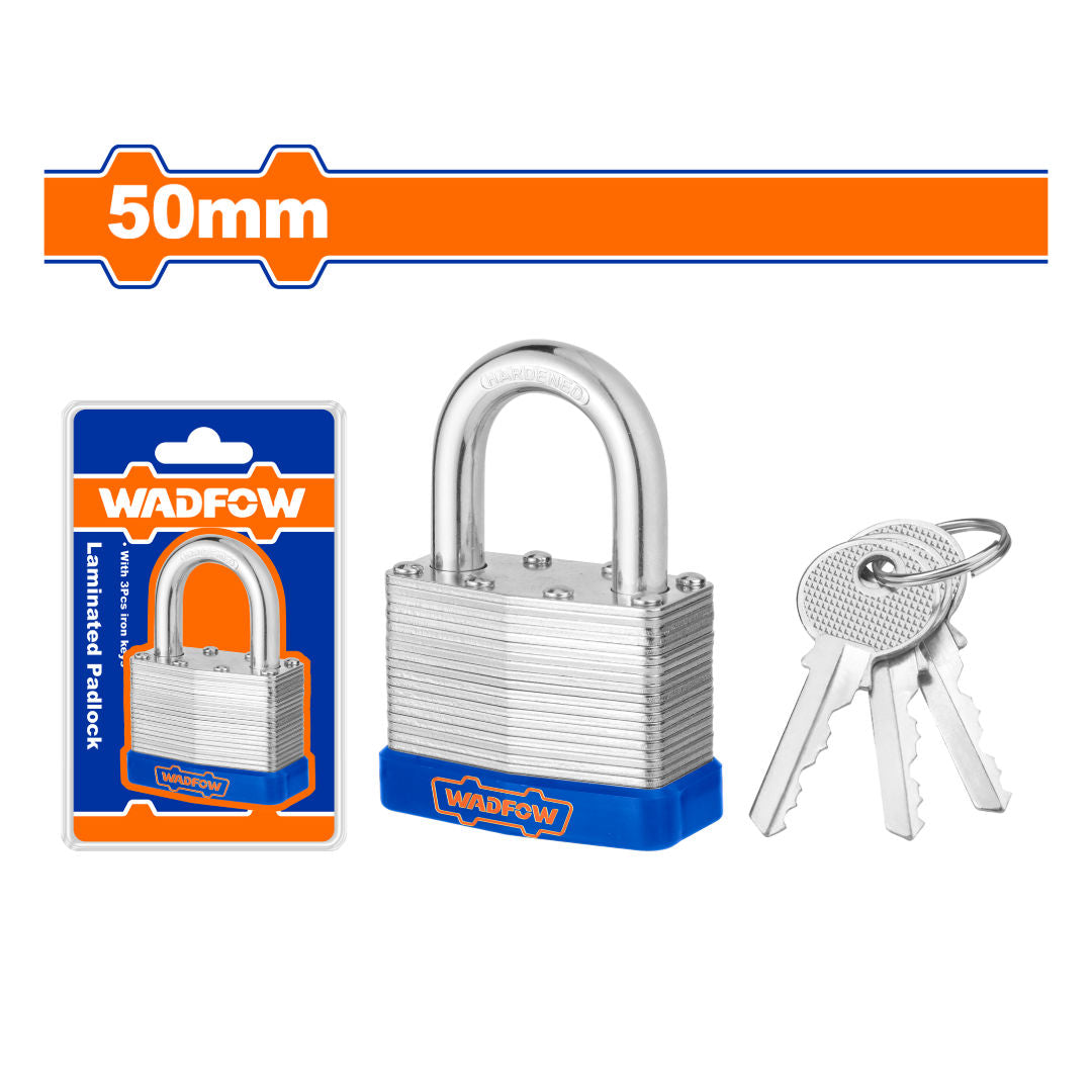 WADFOW Laminated Padlock, Nickel-Plated