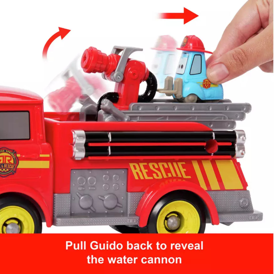Disney Pixar Cars Radiator Springs Race & Rescue Fire Fighting Red & Guido Playset