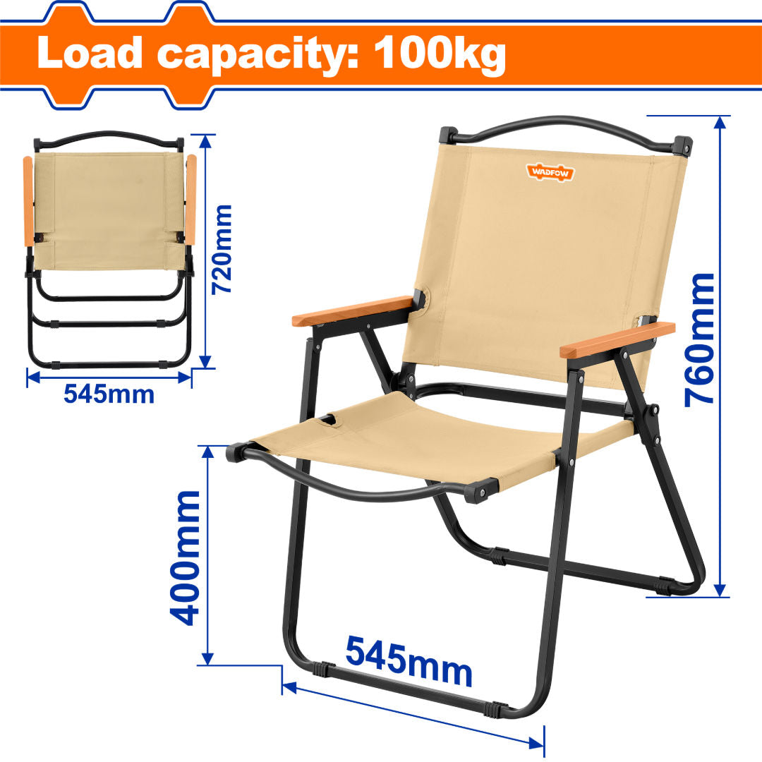 WADFOW Outdoor Chair, Load 100Kg, Steel Frame