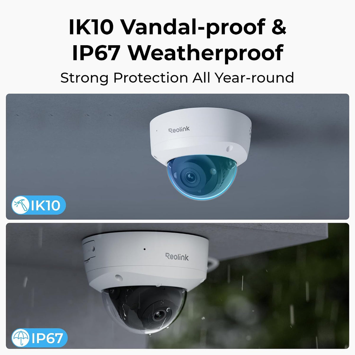 Reolink P337 4K IK10 Vandal-Proof PoE Camera, Time Lapse, Color Night Vision, PC840AD4K01