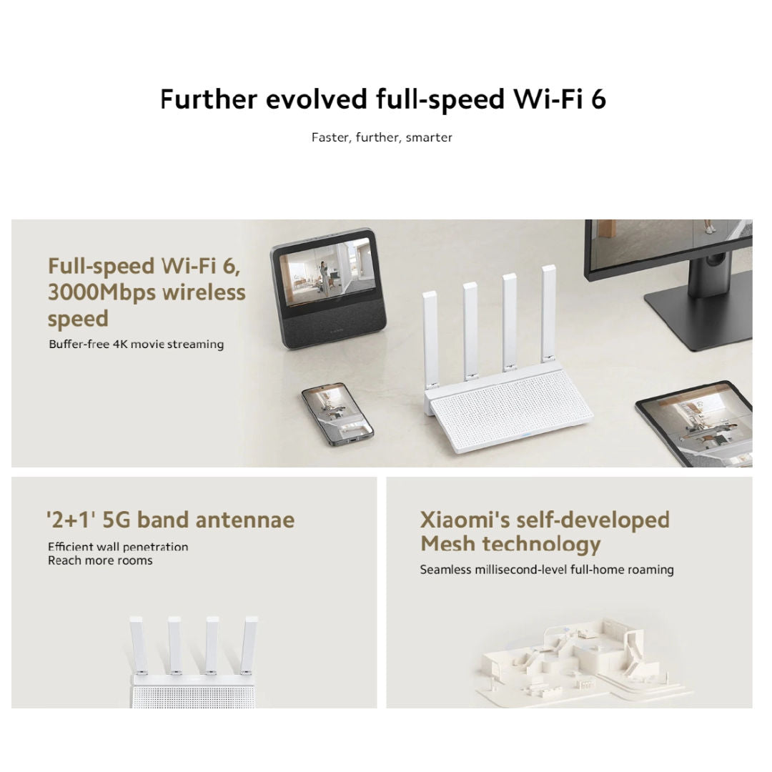 Xiaomi Router AX3000T Dual Band WiFi 6 Gigabit Router