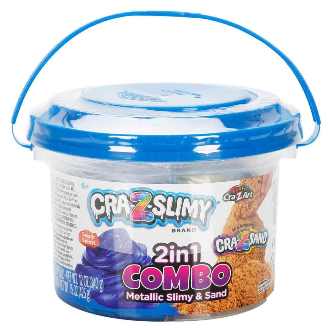 Cra-Z-Slimy 2-in-1 Metallic Slime & Sand Combo Bucket