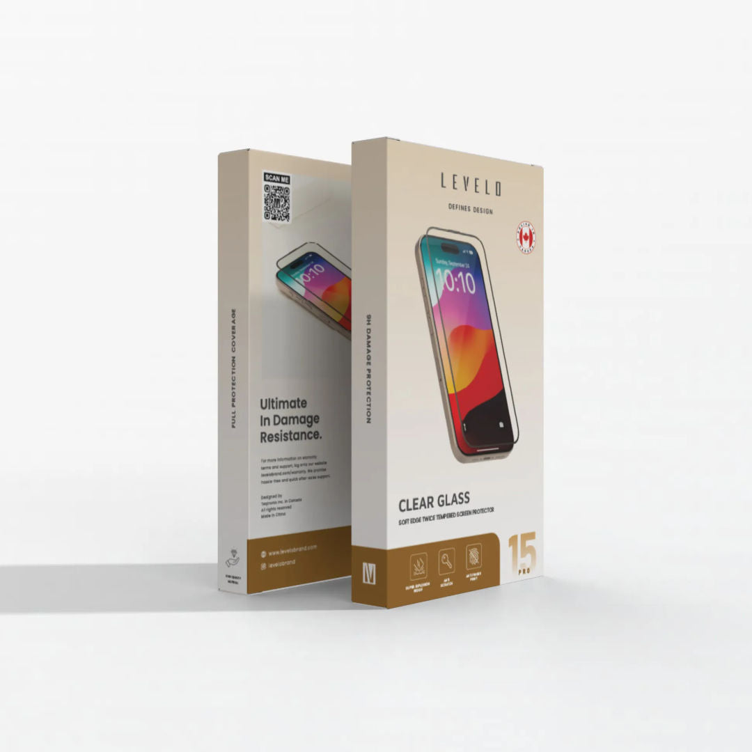Levelo Full Screen Soft Edge Twice-Tempered Glass for iPhone 15 Series, Full Screen Protection