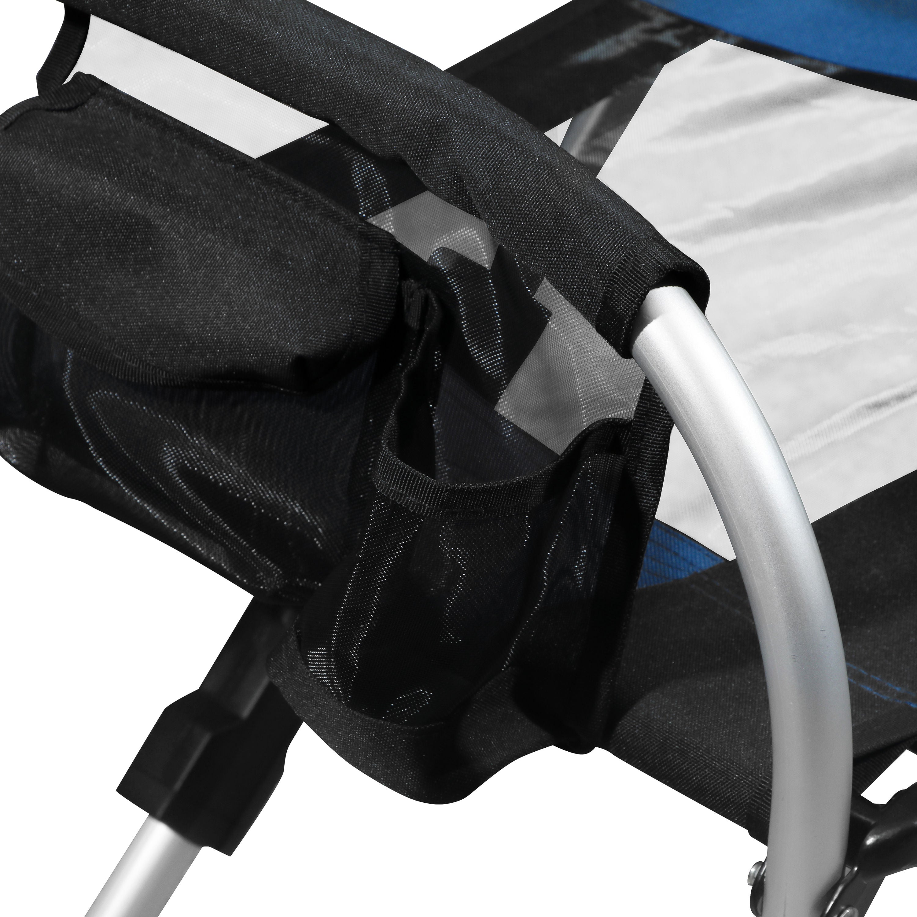 Director's Chair Heavy-Duty Folding Aluminum with Carrying Case, Blue & Black