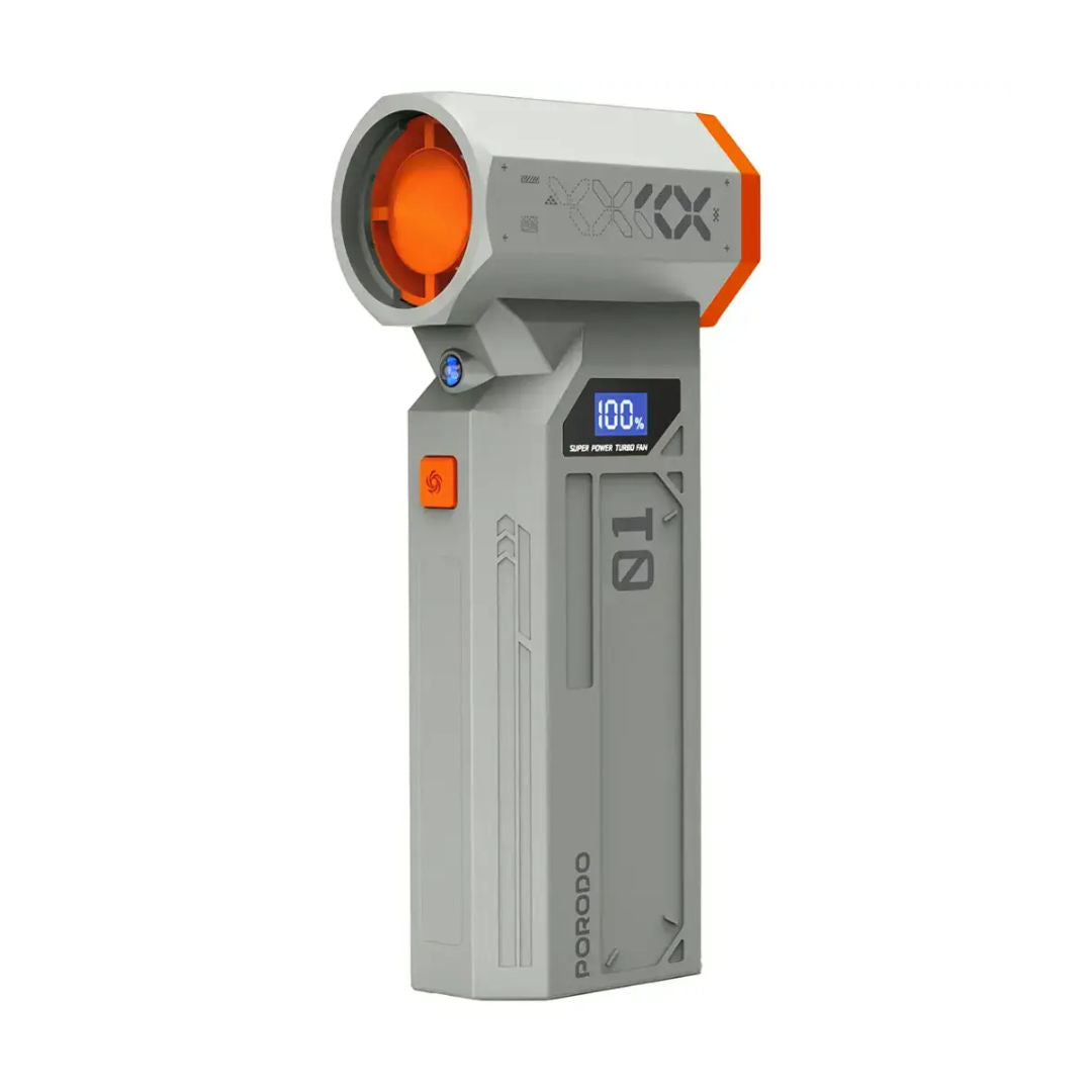 Porodo Rushjet Cordless Dust Blower with Turbo Speed, Gold/Orange