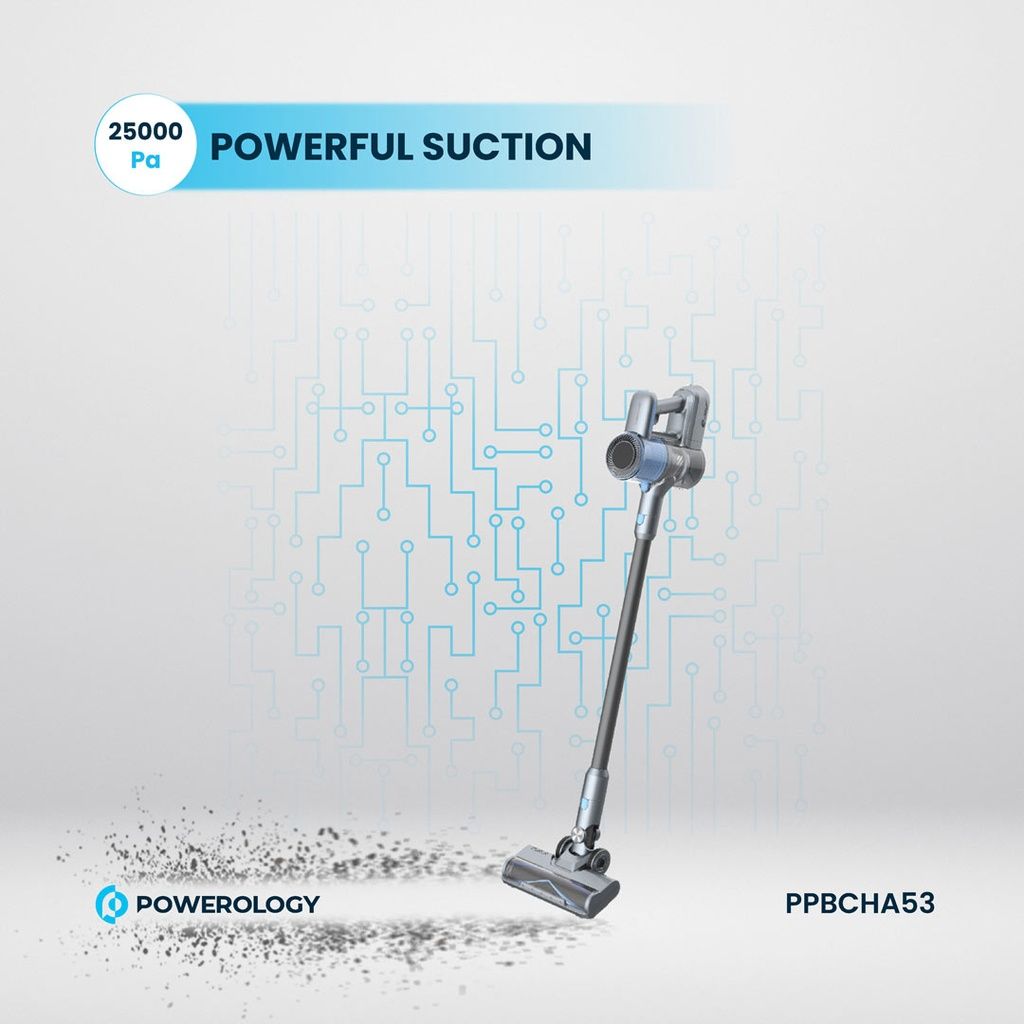 Powerology Cordless Stick Vacuum Cleaner with Detachable Battery, Dark Gray