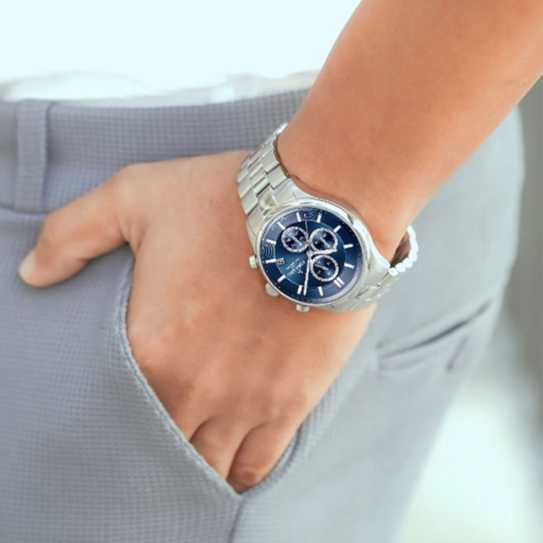 TORNADO Celestia Elite Men's Japanese Quartz Chronograph Blue Dial Watch