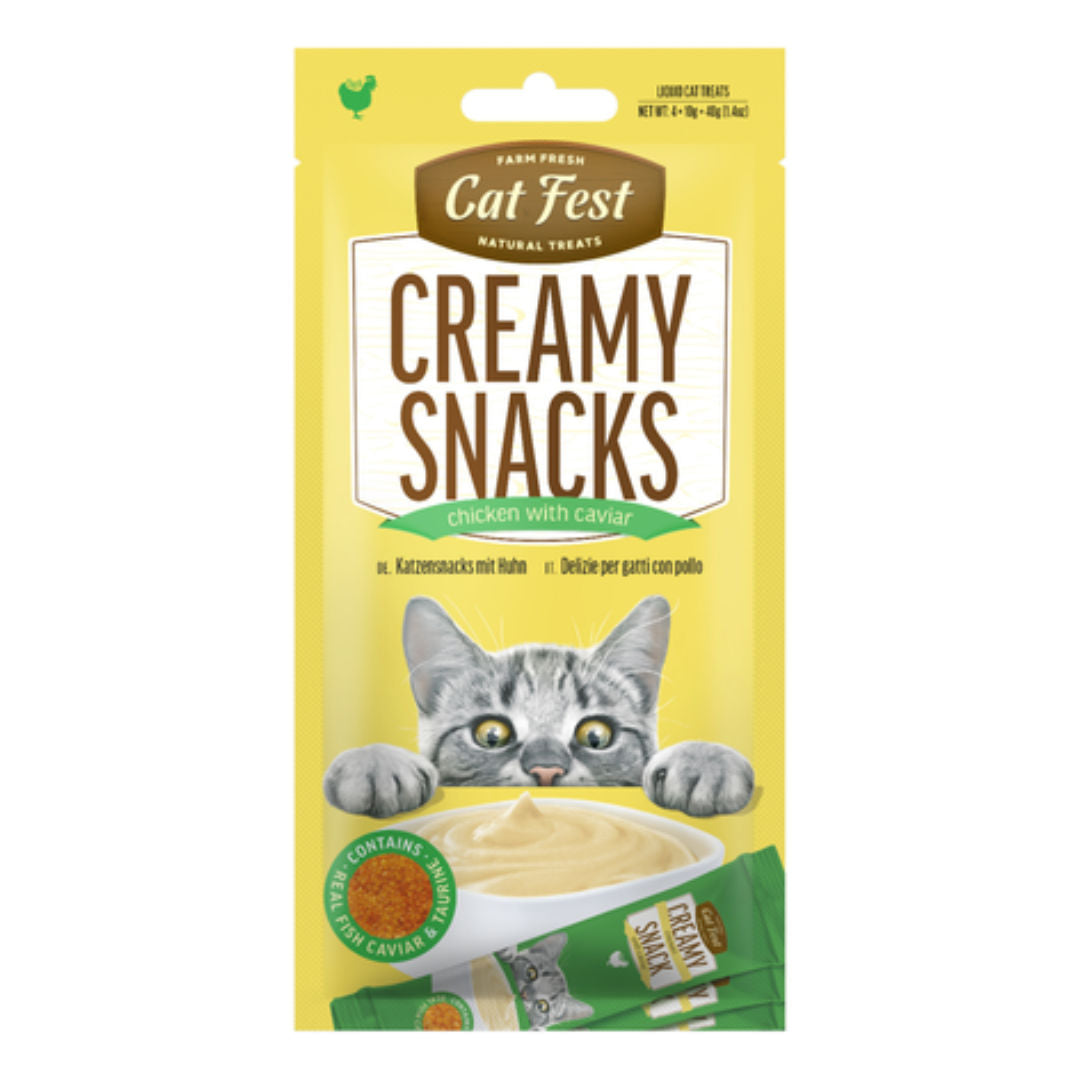 Cat Fest Creamy Snacks With Caviar 4x10gm