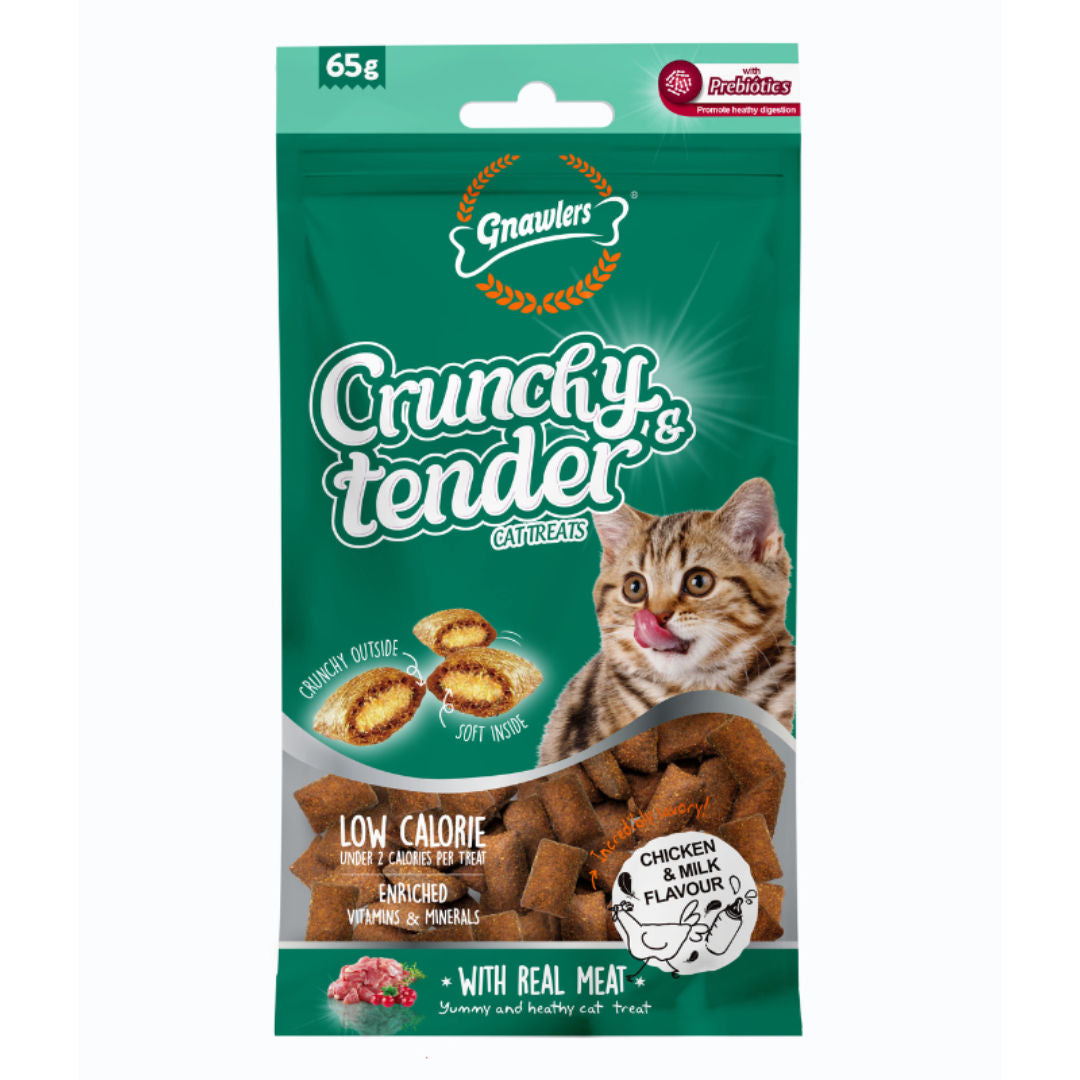 Gnawlers Crunchy & Tender Cat Treats, 65gm