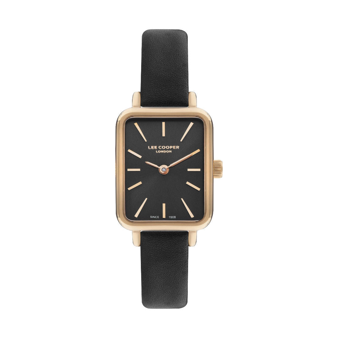 Lee Cooper Women's Black Analog Leather Watch, LC07814.451