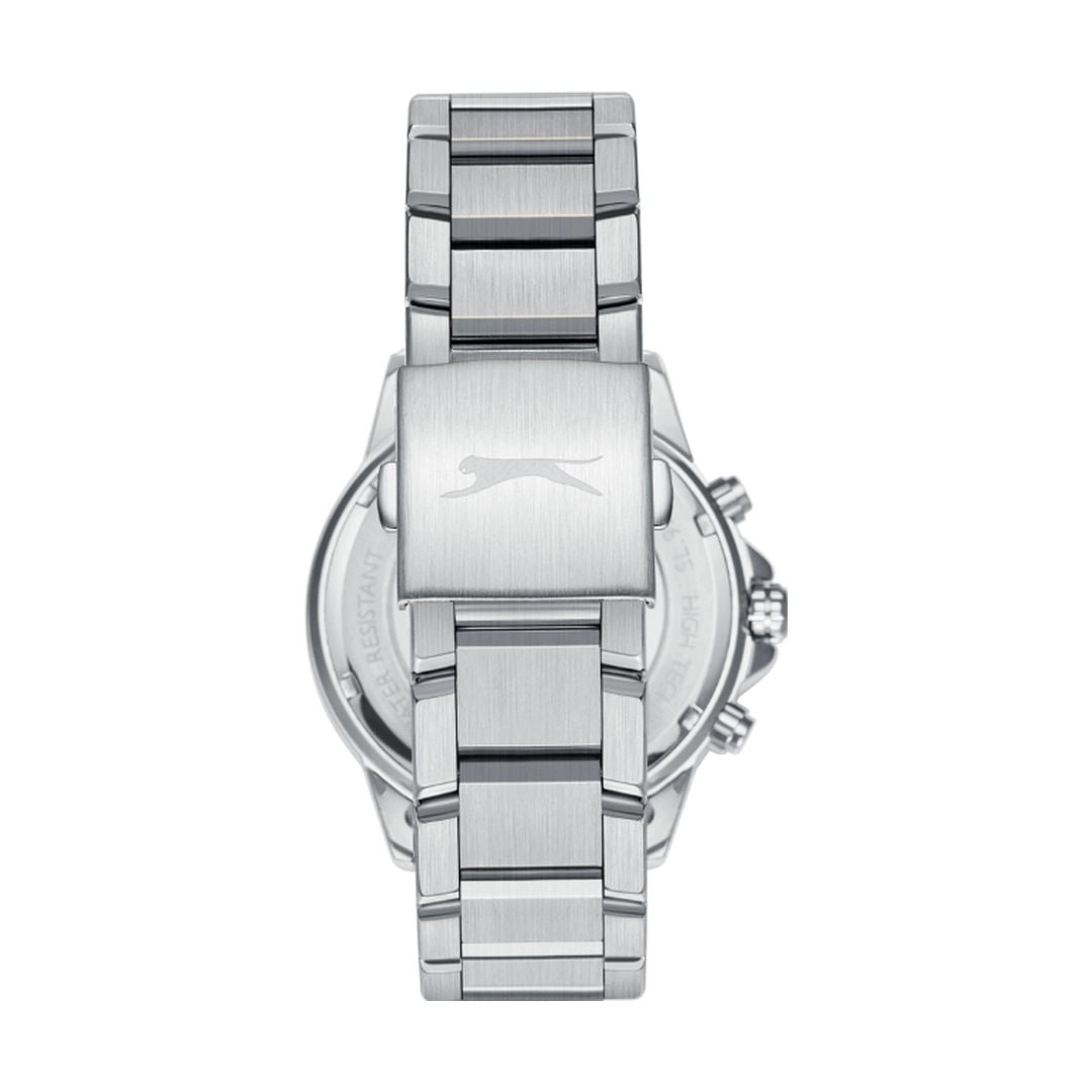 SLAZENGER Men's Multi Function Silver/Blue Gun Dial Watch