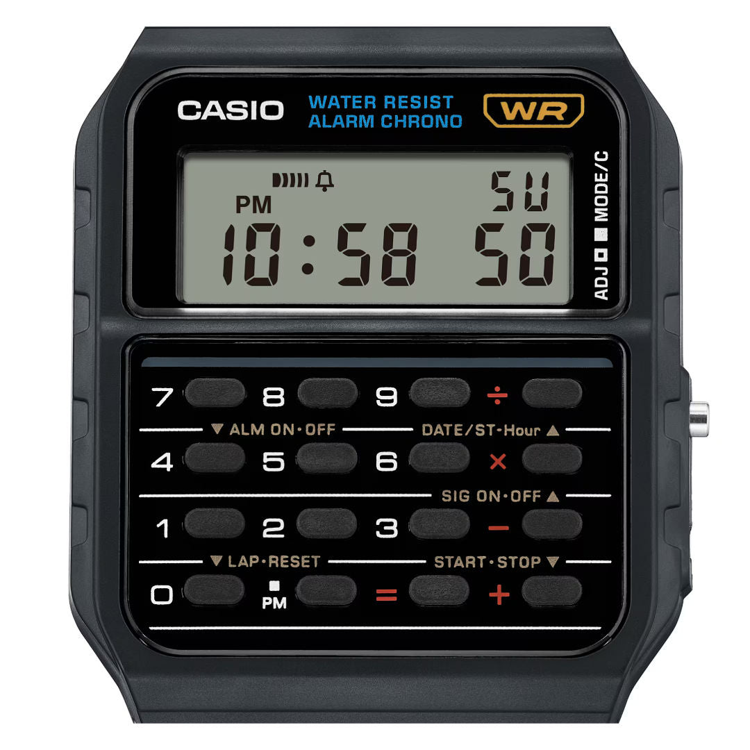 Casio Iconic Retro Digital Calculator Unisex Watch, CA53 Series