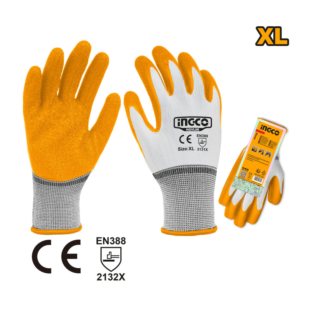 INGCO Latex-Coated Gloves, XL