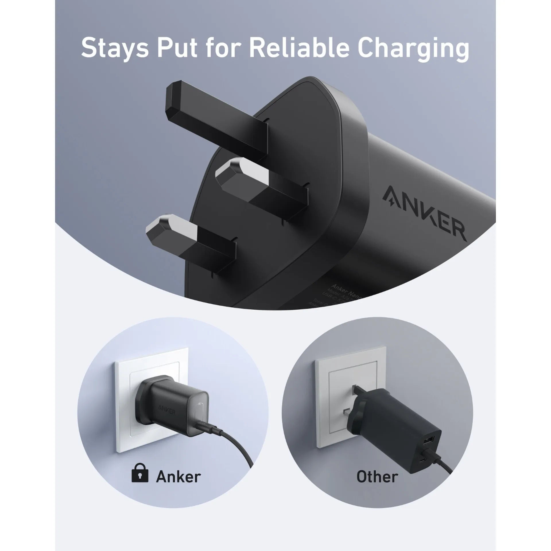 Anker 100W Nano Charger with 6ft USB-C Cable, PD Fast Charging, Compact UK Plug, B2679K11