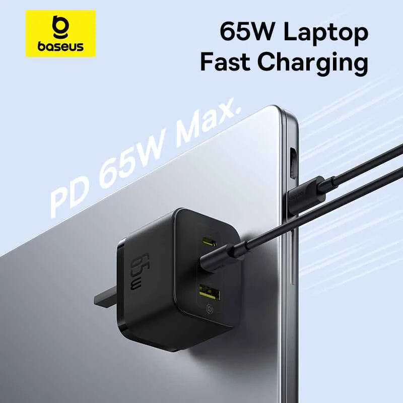 شاحن سريع Baseus Palm 2C-U 65W Uk Cluster أسود، P1011160D113-00