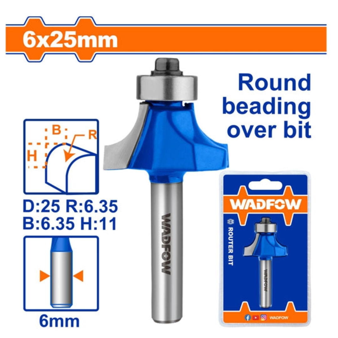WADFOW Router Bit Corner Round, 6mm Shank