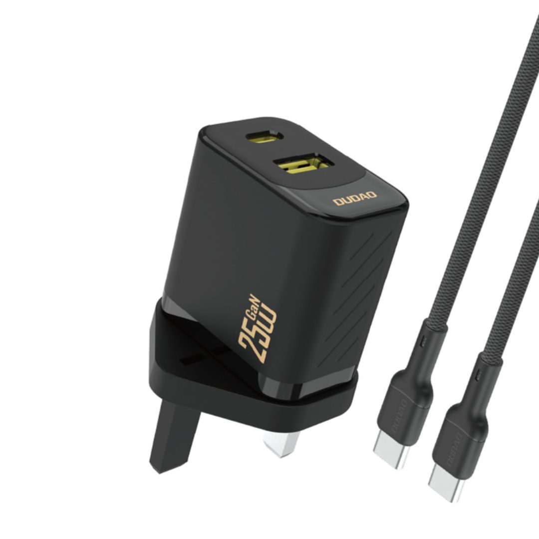 DUDAO A26TUK Dual Port Charger With USB-C Cable, 25W