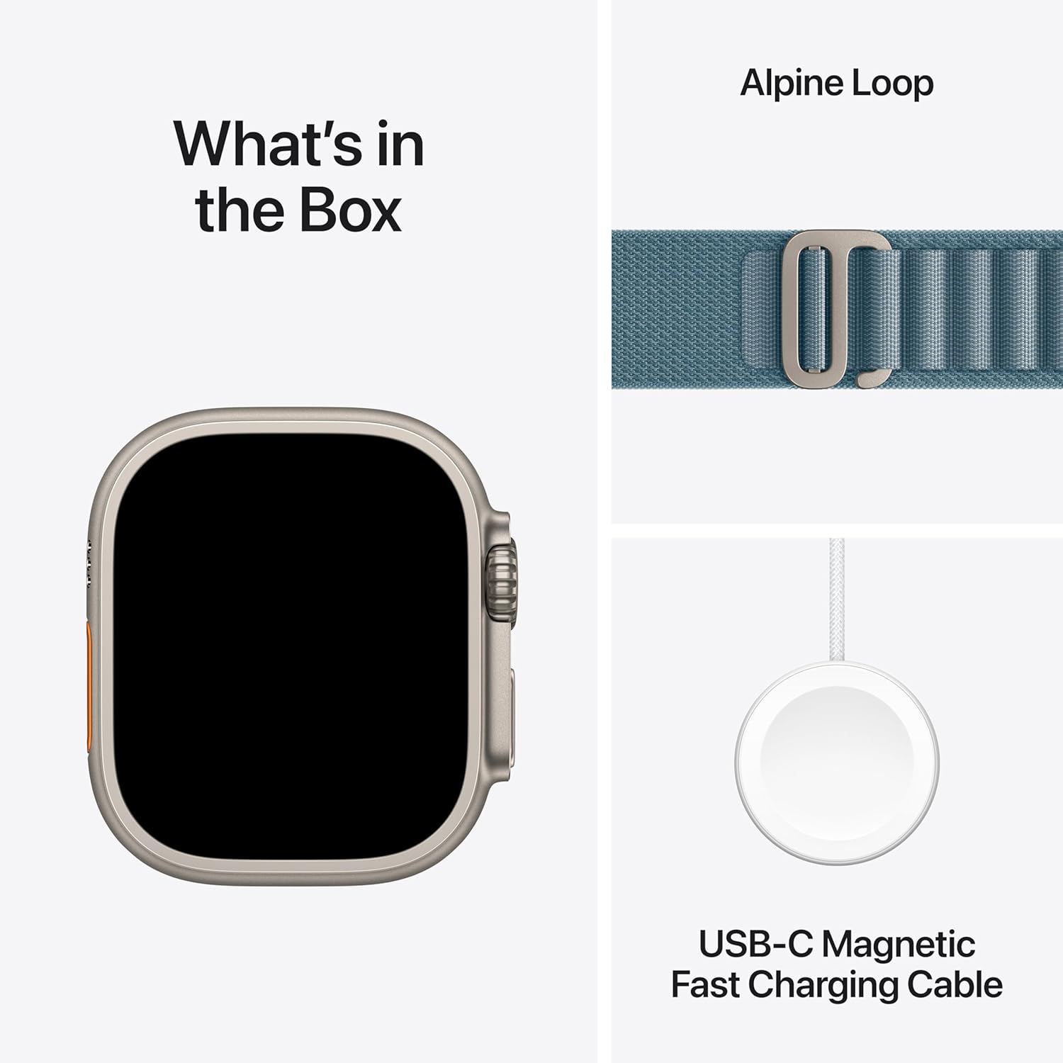 Apple Watch Ultra 3 GPS + Cellular 49mm Natural Titanium Case with Light Blue Alpine Loop, Medium