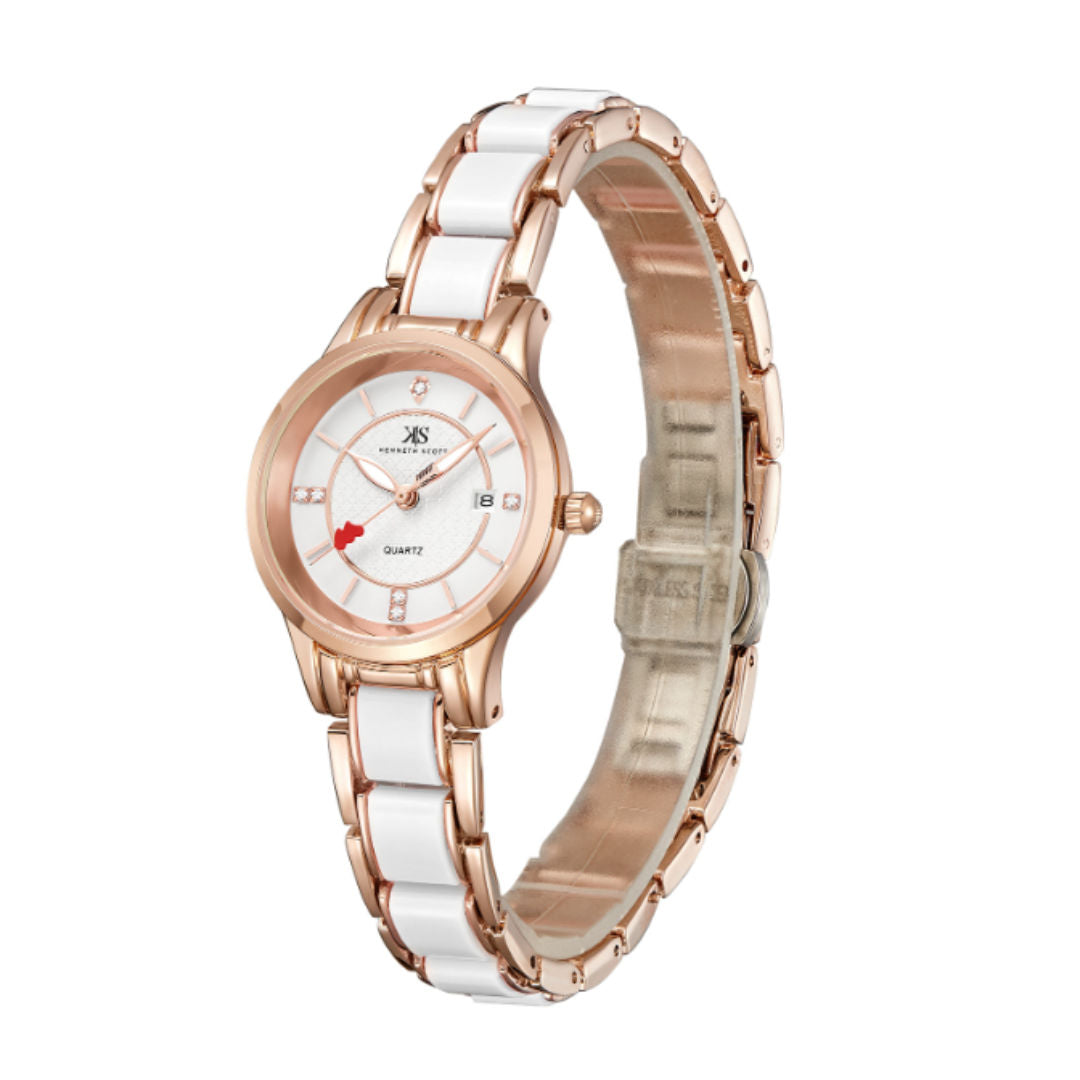 Kenneth Scott Women's Analog White Dial Watch, K23517 Series