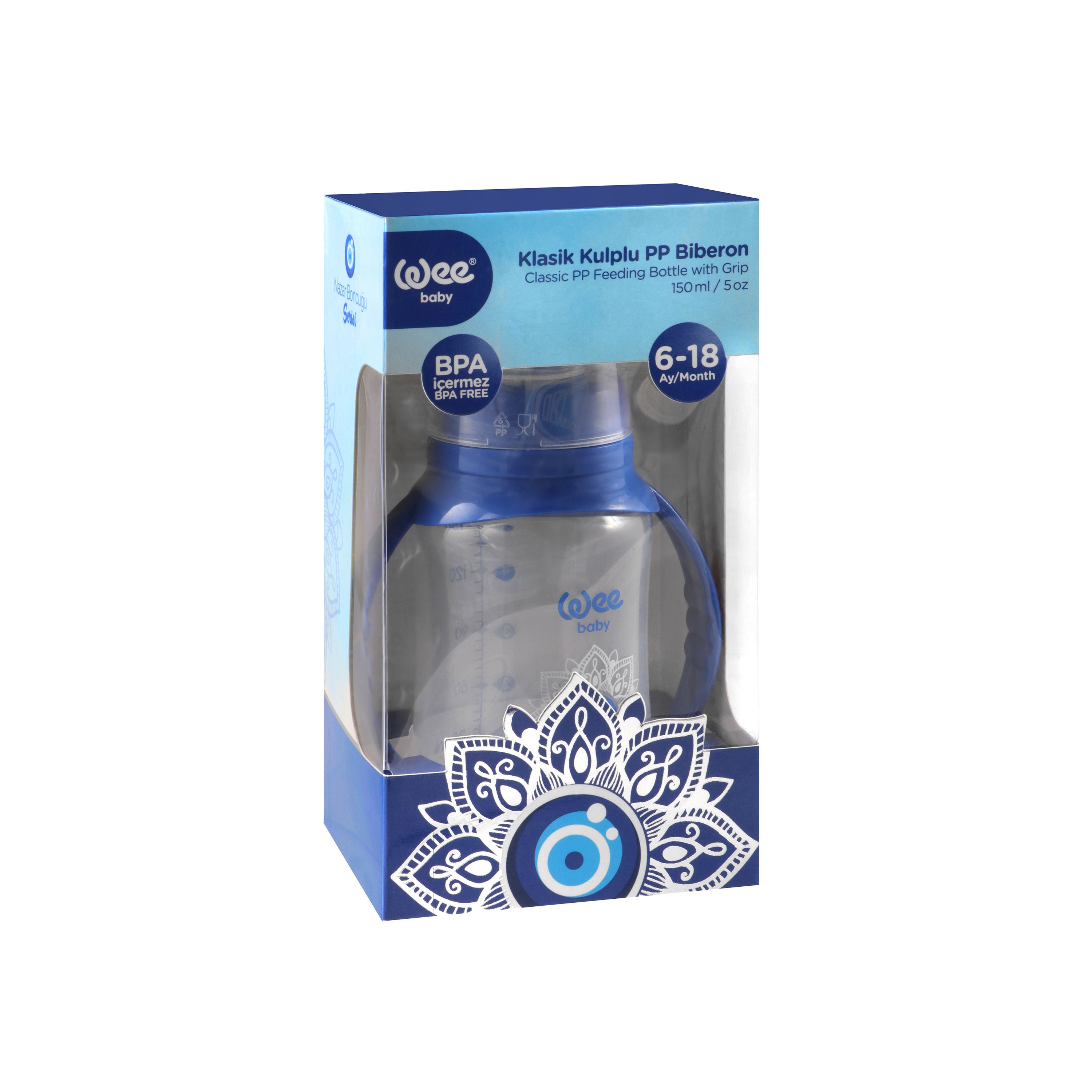 Weebaby Devil Eye PP Feeding Bottle with Handle, 150ml, 260